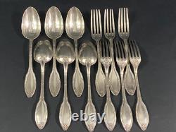 6 Large Spoons 6 Table Forks In Silver Plated Louis XVI Style