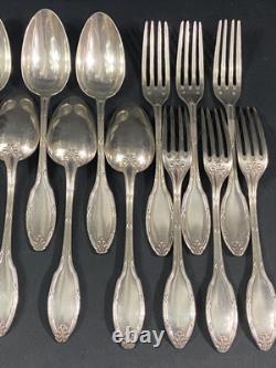 6 Large Spoons 6 Table Forks In Silver Plated Louis XVI Style
