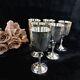 6 Renaissance-Style French Wine Goblets in Silver Plate with EPNS Hallmark