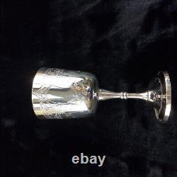 6 Renaissance-Style French Wine Goblets in Silver Plate with EPNS Hallmark