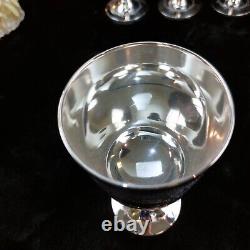 6 Renaissance-Style French Wine Goblets in Silver Plate with EPNS Hallmark
