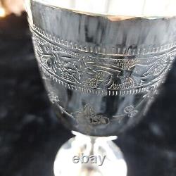 6 Renaissance-Style French Wine Goblets in Silver Plate with EPNS Hallmark