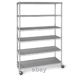 6 Shelf Wire Shelving Metal Storage Rack Heavy Duty Zinc Plated Steel