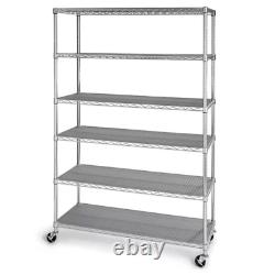 6 Shelf Wire Shelving Metal Storage Rack Heavy Duty Zinc Plated Steel