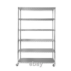 6 Shelf Wire Shelving Metal Storage Rack Heavy Duty Zinc Plated Steel