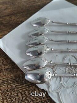 6 Small Spoons SFAM Metal Silver Sleeve At Russian Covered 13,8 CM No2