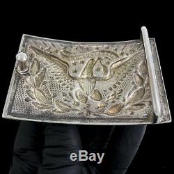 87g Sterling Silver Civil Indian War Army 1851 Officers Sword Plate Belt Buckle