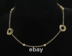 925 Silver Vintage Genuine Diamonds Shiny Gold Plated Chain Necklace NE3131