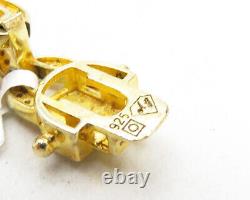 925 Sterling Silver Citrine & Amethyst Gold Plated Chain Bracelet BT4450