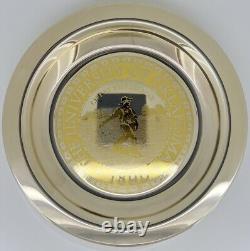 925 Sterling Silver Inlaid 24k Yellow Gold University Of Oklahoma Alumni Plate