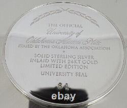 925 Sterling Silver Inlaid 24k Yellow Gold University Of Oklahoma Alumni Plate