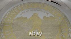 925 Sterling Silver Inlaid 24k Yellow Gold University Of Oklahoma Alumni Plate
