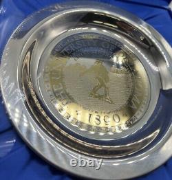 925 Sterling Silver Inlaid 24k Yellow Gold University Of Oklahoma Alumni Plate
