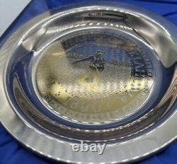 925 Sterling Silver Inlaid 24k Yellow Gold University Of Oklahoma Alumni Plate