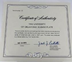 925 Sterling Silver Inlaid 24k Yellow Gold University Of Oklahoma Alumni Plate