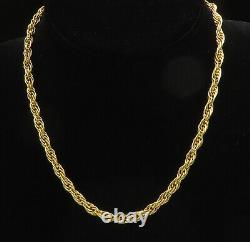 925 Sterling Silver Shiny Gold Plated Minimalist Twist Chain Necklace NE3321