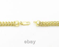 925 Sterling Silver Shiny Gold Plated Wheat Link Chain Necklace NE2962
