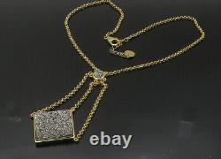 925 Sterling Silver Vintage Druzy Stone Gold Plated Chain Necklace NE3426