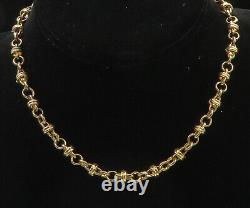 925 Sterling Silver Vintage Gold Plated Round Link Chain Necklace NE3524
