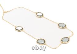 925 Sterling Silver Vintage Necklace Gold Plated Amorphas Cut Gemstone NE4373