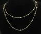 925 Sterling Silver Vintage Round Topaz Gold Plated Chain Necklace NE3255