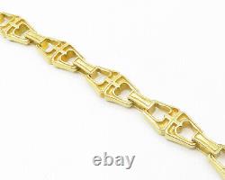 925 Sterling Silver Vintage Shiny Gold Plated Heart Chain Bracelet BT5366