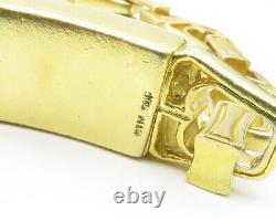 925 Sterling Silver Vintage Shiny Gold Plated Heart Chain Bracelet BT5366