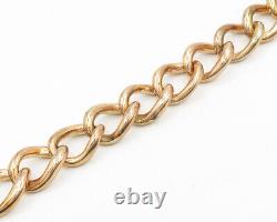 925 Sterling Silver Vintage Shiny Rose Gold Plated Chain Necklace NE3093