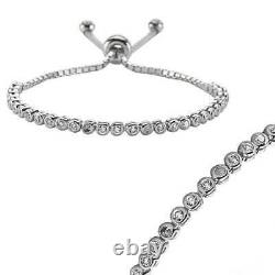 925k Silver Original Zircon Rhodium Plated Waterway Elevator Women Bracelet