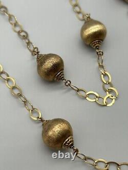 950 Silver Gold Plated Itaor Vintage Italy Ball Oval Link Necklace 32
