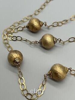 950 Silver Gold Plated Itaor Vintage Italy Ball Oval Link Necklace 32