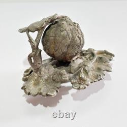 AB Savory Antique Handle Victorian English Silver Plate Fruit Finial Knob t30