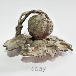 AB Savory Antique Handle Victorian English Silver Plate Fruit Finial Knob t30