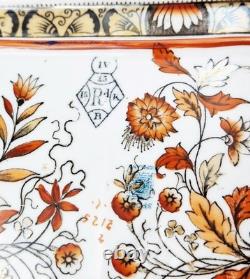 AESTHETIC MOVEMENT COPELAND SPODE POTTERY SILVER PLATE SATCHEL BISCUIT BOX c1883
