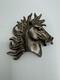 ANTIQUED Rhodium Plated Sterling Silver Horse Head with Wild Mane Slide PENDANT