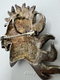 ANTIQUED Rhodium Plated Sterling Silver Horse Head with Wild Mane Slide PENDANT