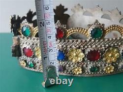 ANTIQUE Authentic Ottoman tiara crown head jewelry gold plated SILVER alloy