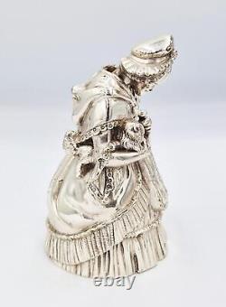 ANTIQUE ELKINGTON & CO SILVER PLATED ELECTROTYPE HAND BELL c1909 MOTHER HUBBARD