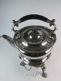 ANTIQUE MAPPIN & WEBB Princes Plate Silver Plated Tilting Kettle on Stand W14738