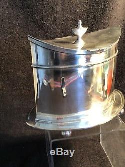 ANTIQUE Mappin Webb SILVER PLATED BISCUIT BARREL Boat Shape Large