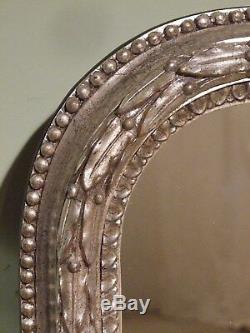 ANTIQUE SILVER GILT WALL MIRROR C1870. Original Mercury Mirror plate