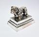 ANTIQUE SILVER ON COPPER ELECTROTYPE BULLDOG CLUB FIGURE c1900