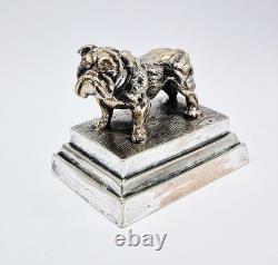 ANTIQUE SILVER ON COPPER ELECTROTYPE BULLDOG CLUB FIGURE c1900
