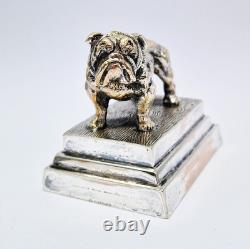 ANTIQUE SILVER ON COPPER ELECTROTYPE BULLDOG CLUB FIGURE c1900