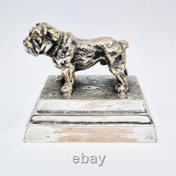 ANTIQUE SILVER ON COPPER ELECTROTYPE BULLDOG CLUB FIGURE c1900