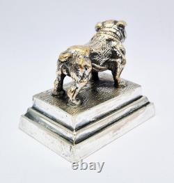 ANTIQUE SILVER ON COPPER ELECTROTYPE BULLDOG CLUB FIGURE c1900