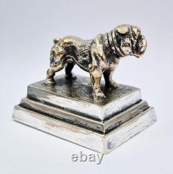 ANTIQUE SILVER ON COPPER ELECTROTYPE BULLDOG CLUB FIGURE c1900