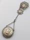 ANTIQUE SILVER PLATED CHATELAINE & POCKET WATCH HOLDER c1900