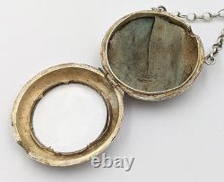 ANTIQUE SILVER PLATED CHATELAINE & POCKET WATCH HOLDER c1900