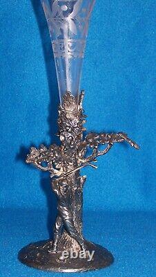 ANTIQUE SILVER PLATED EPERGNE GOLFER c1900 WILLIAM WHEATCROFT HARRISON